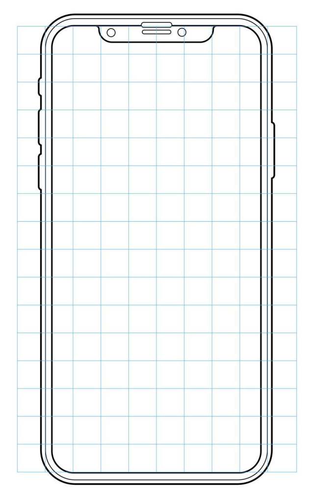 iPhone X 线框模板