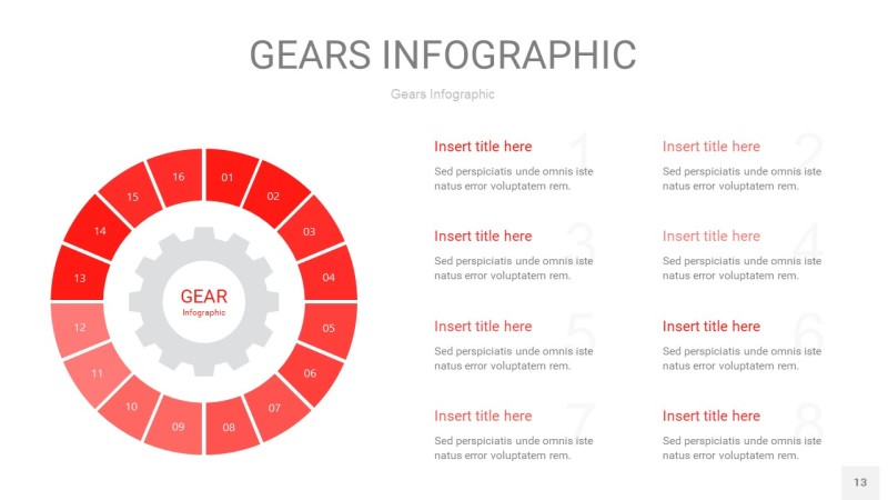 红色齿轮PPT信息图13