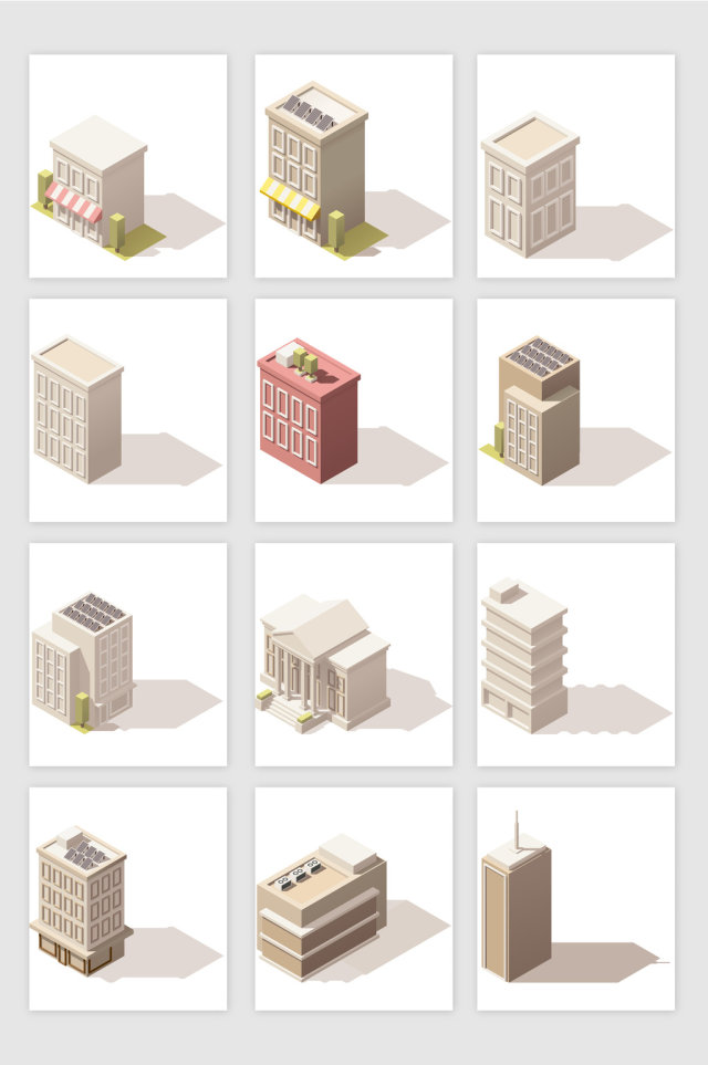 3D地标建筑矢量素材 3D地标建筑矢量素材