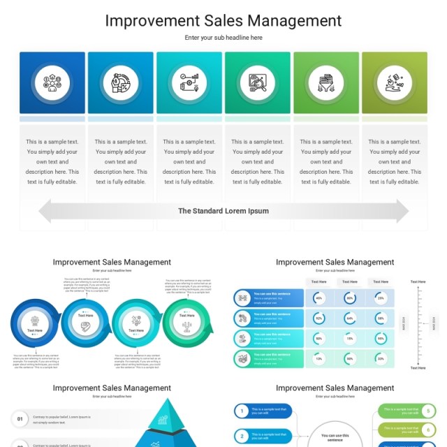 改进销售管理信息图PPT模板Improvement Sales Management