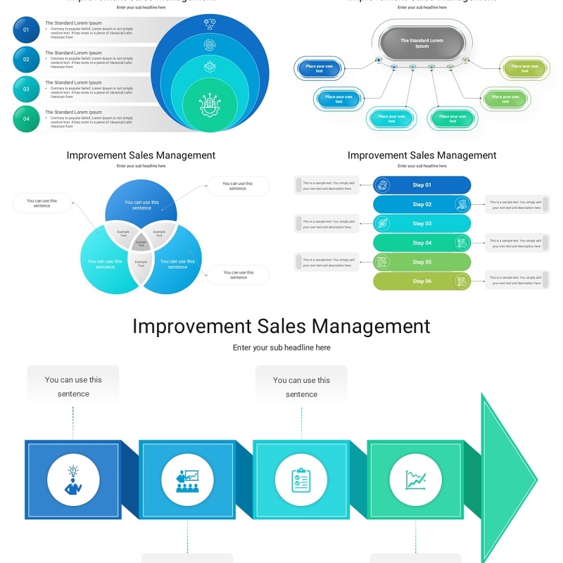 改进销售管理信息图PPT模板Improvement Sales Management