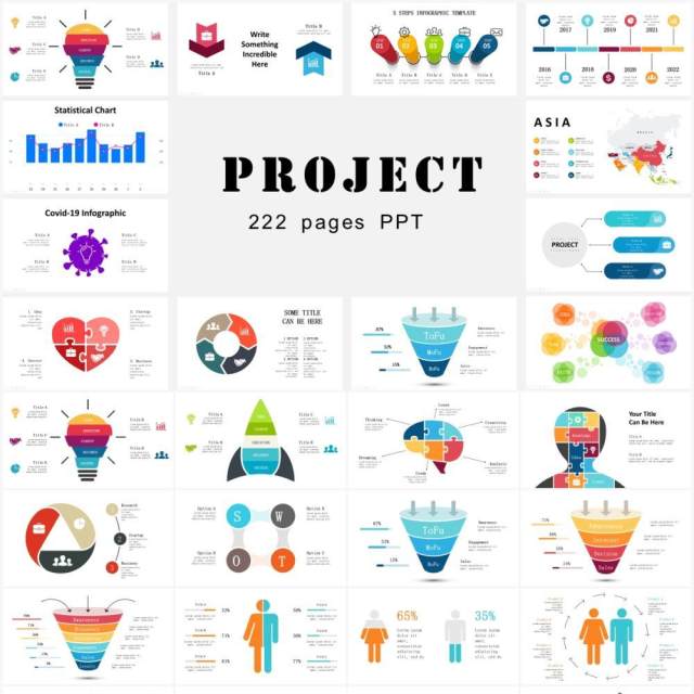 多功能商务项目计划饼图拼图圆形图表图形PPT素材!Project 多功能商务项目计划饼图拼图圆形图表图形PPT素材!Project