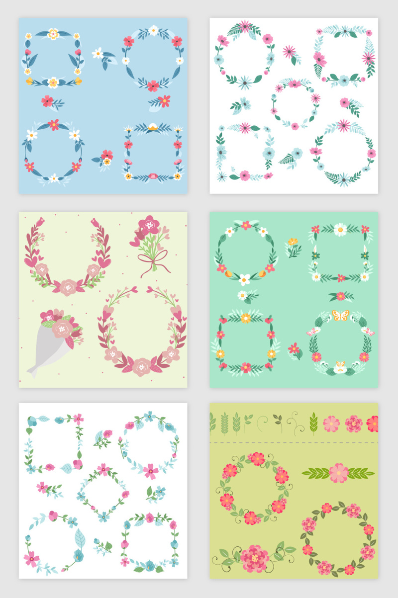 春天花边框矢量素材