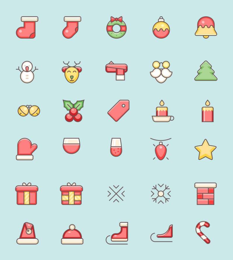 多彩圣诞图标