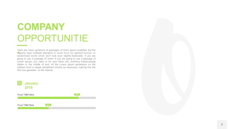 绿色SWOT图表PPT3