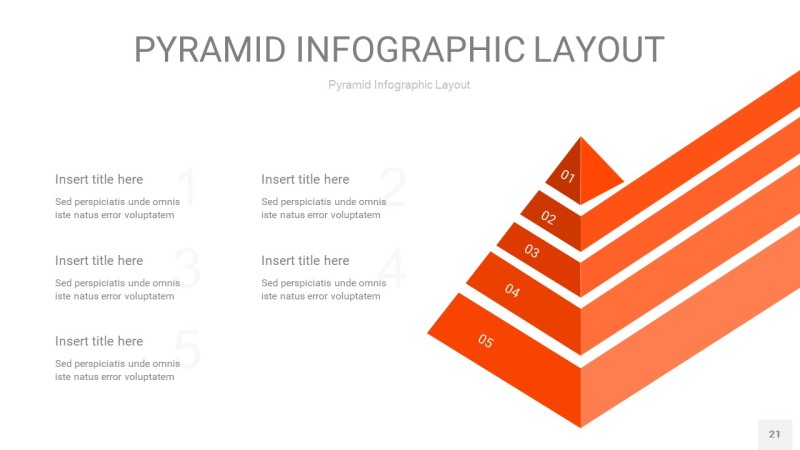 橘红色3D金字塔PPT信息图表21