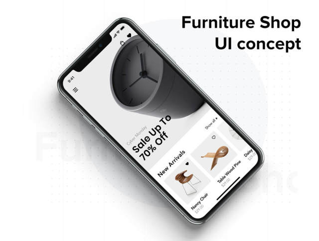 在Sketch，XD和Figma，Loza设计的家具设计UI套件 -  Furniture Shop App UI套件