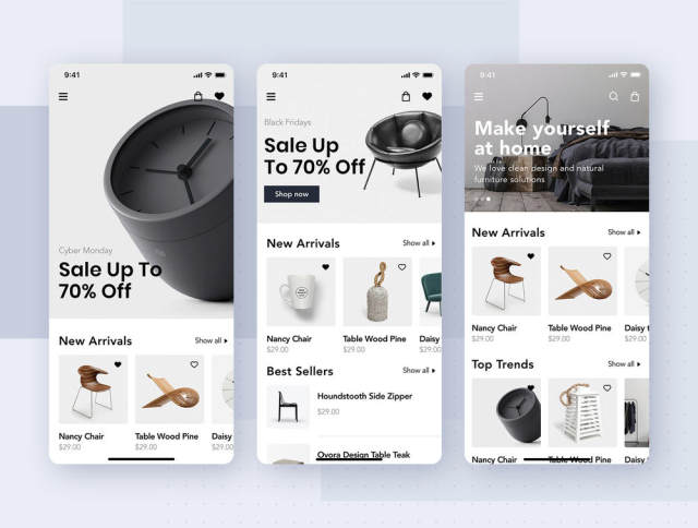 在Sketch,XD和Figma,Loza设计的家具设计UI套件 - Furniture Shop App UI套件 在Sketch,XD和Figma,Loza设计的家具设计UI套件 - Furniture Shop App UI套件