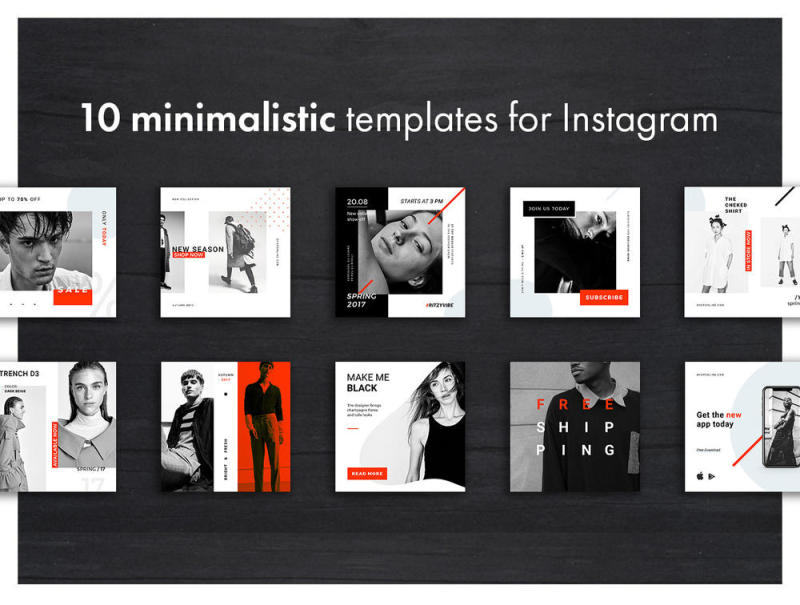 10个Pinterest，Twitter，FB和IG，Hype Monger社交媒体的简约模板