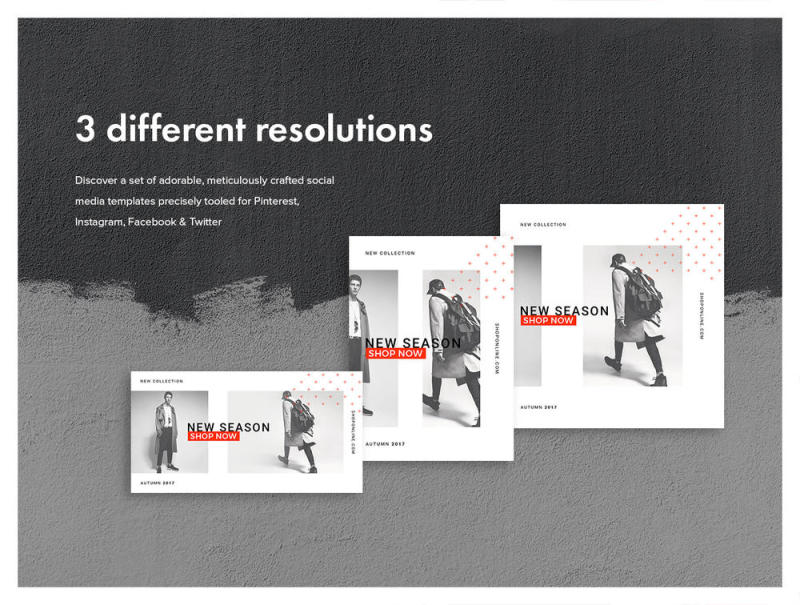 10个Pinterest，Twitter，FB和IG，Hype Monger社交媒体的简约模板