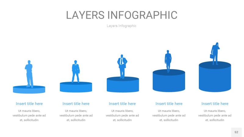 蓝色3D分层PPT信息图52
