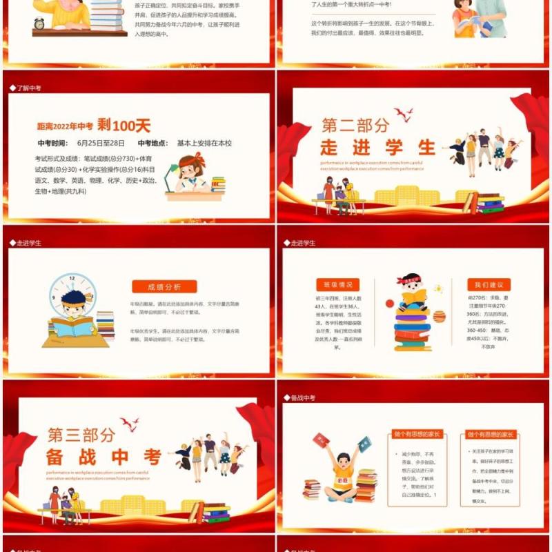 百日冲刺决战中考誓师大会动态PPT模板