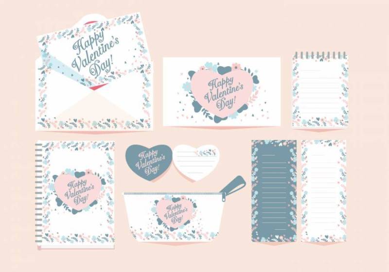 情人节文具矢量