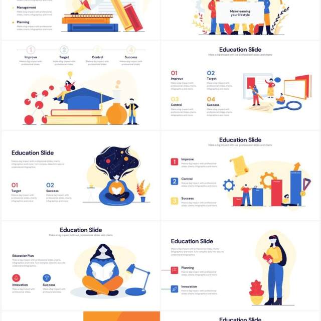 卡通创意人物插画教育信息图PPT素材Education Powerpoint Infographics 卡通创意人物插画教育信息图PPT素材Education Powerpoint Infographics