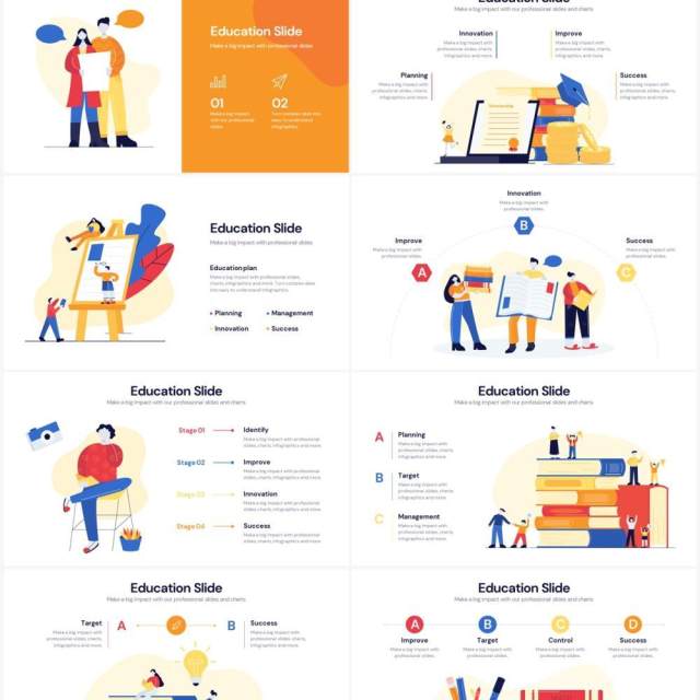 卡通创意人物插画教育信息图PPT素材Education Powerpoint Infographics 卡通创意人物插画教育信息图PPT素材Education Powerpoint Infographics