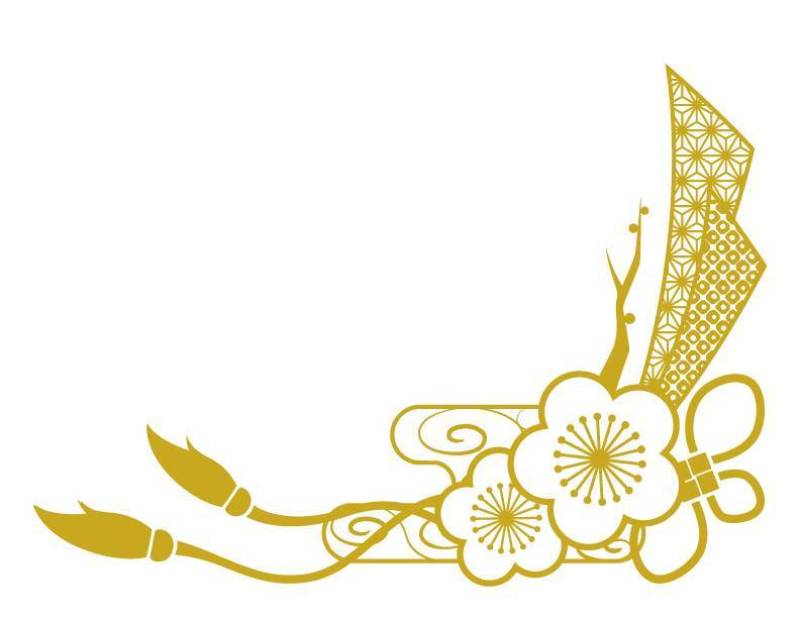 梅花日本图案框架_黄金