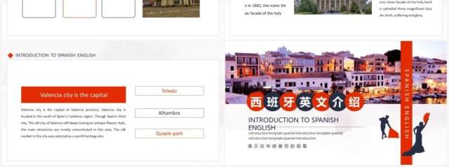 简约西班牙旅游英文介绍动态PPT模板 简约西班牙旅游英文介绍动态PPT模板