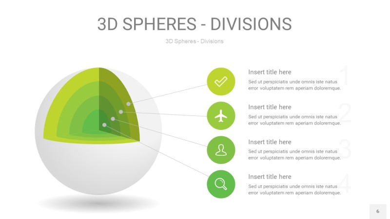 渐变绿色3D球体切割PPT信息图6