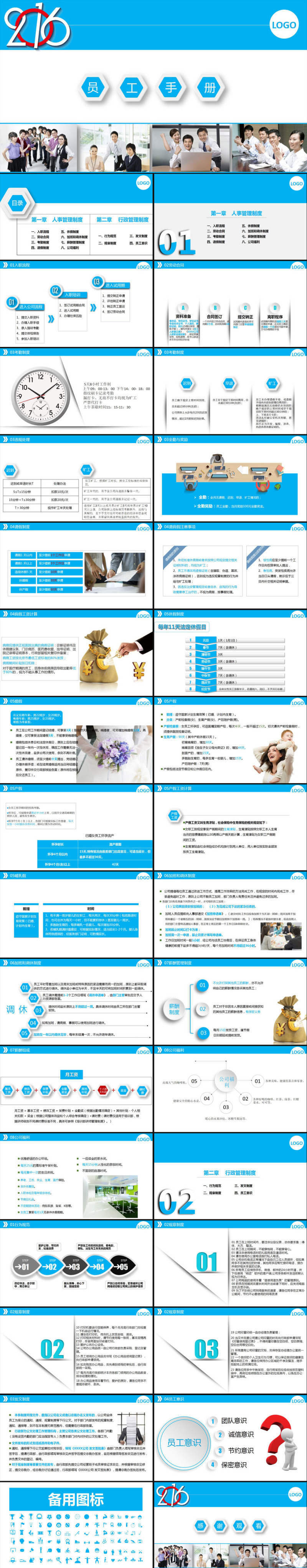 框架完整员工入职之员工手册PPT