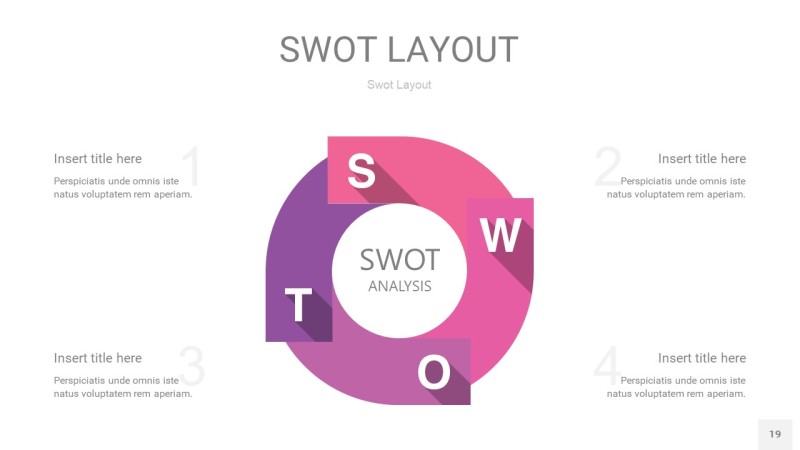 粉色SWOT图表PPT19