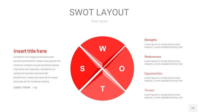 红色SWOT图表PPT15