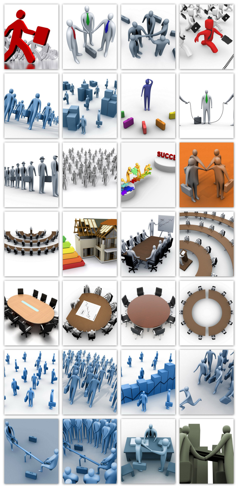 立体小人PPT素材商务背景立体3D人物