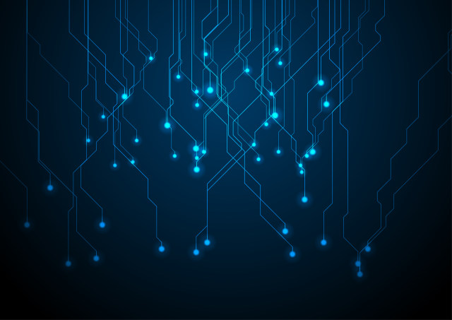 抽象蓝色霓虹灯电路板线路EPS矢量设计背景素材abstract neon blue tech circuit board lines