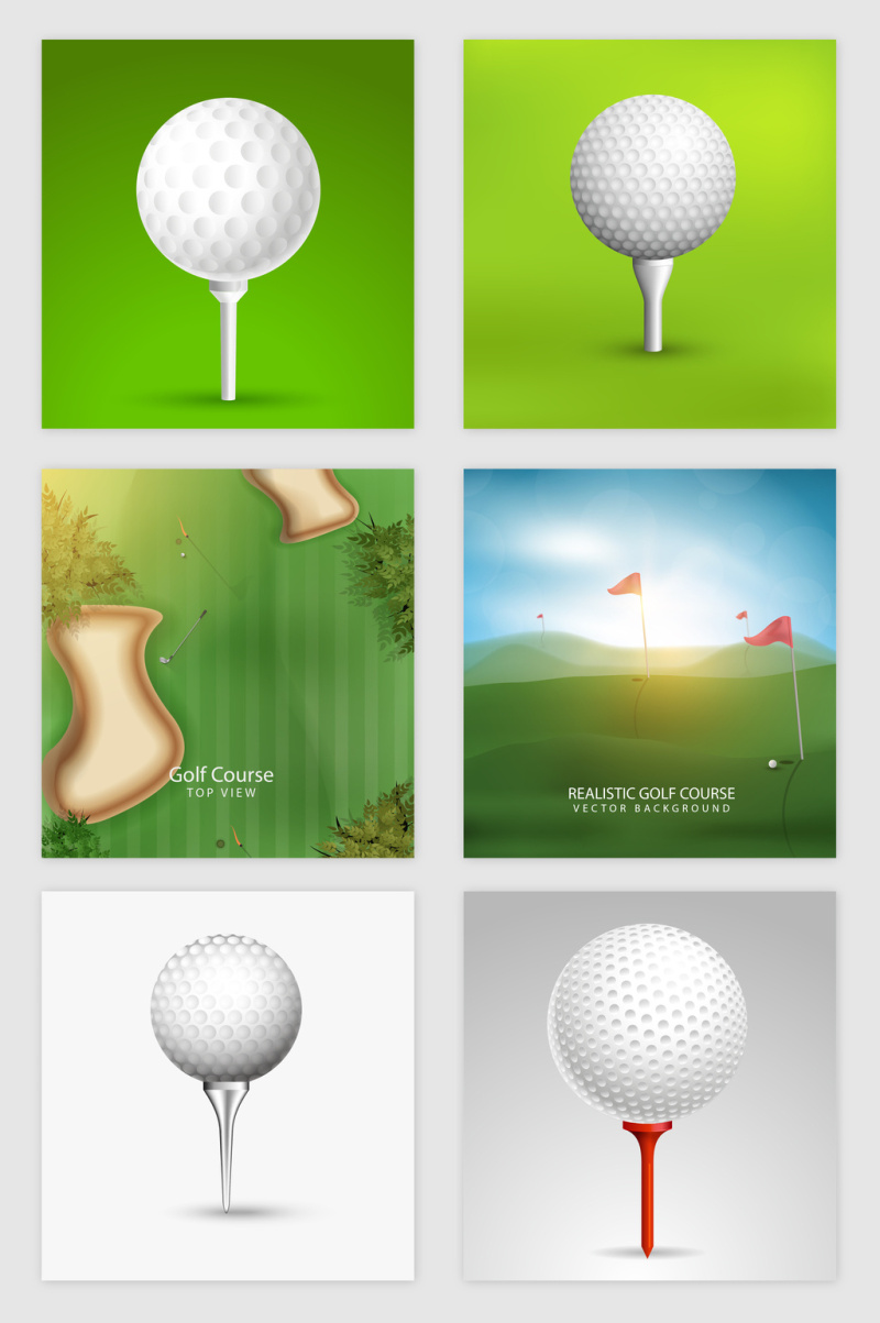 绿色高尔夫球风光矢量素材