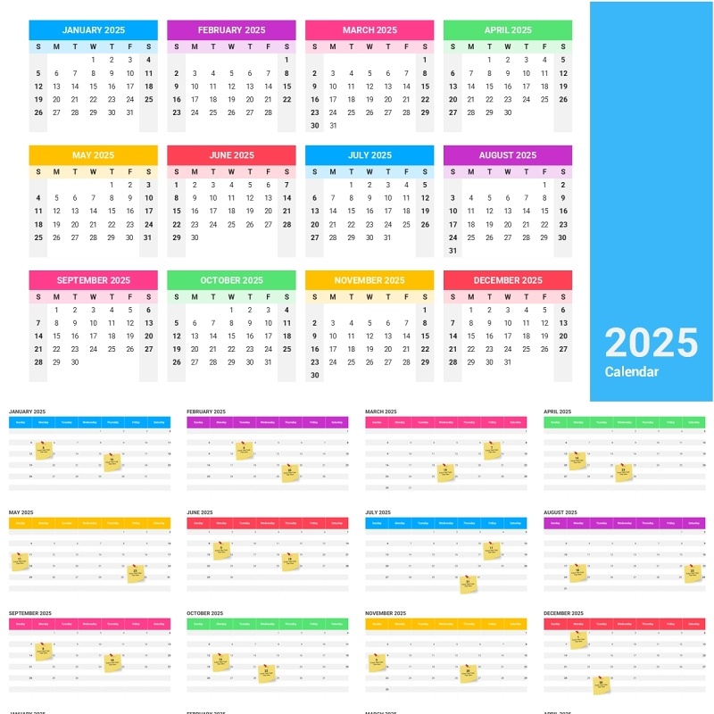 2025年日历小便签记事本PPT模板2025_Calendar