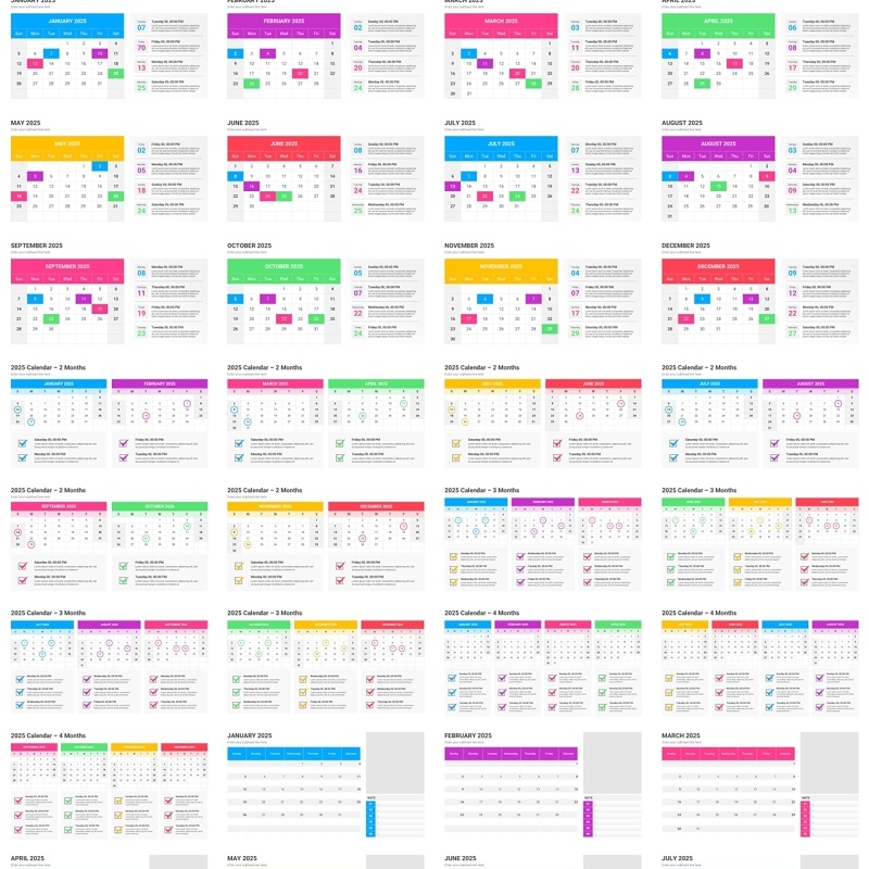 2025年日历小便签记事本PPT模板2025_Calendar