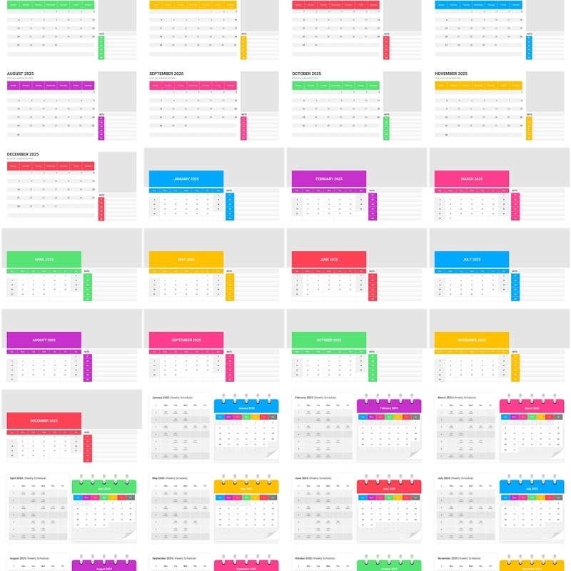 2025年日历小便签记事本PPT模板2025_Calendar