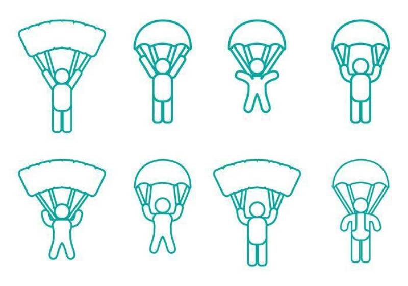 跳伞线图标矢量