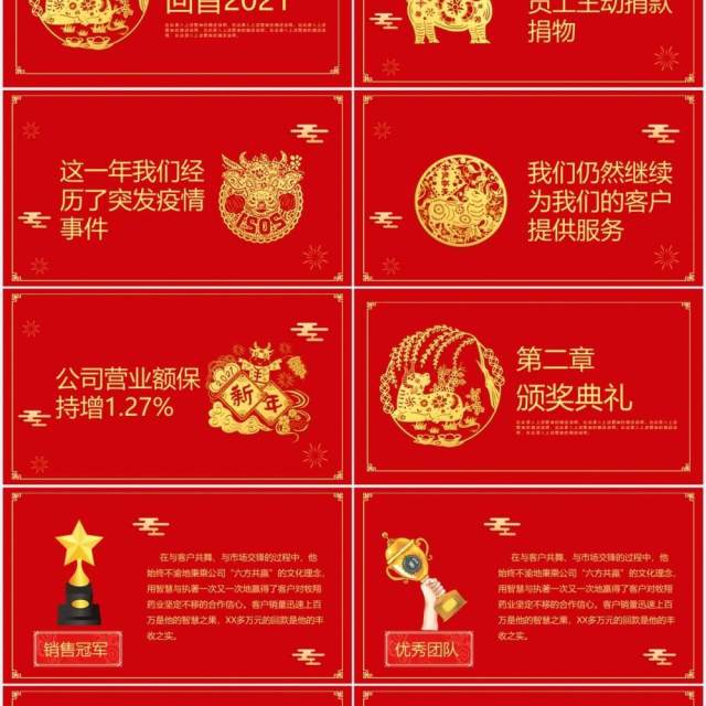 红色国风喜庆2021年春节联欢晚会活动策划公司年会PPT模板 红色国风喜庆2021年春节联欢晚会活动策划公司年会PPT模板