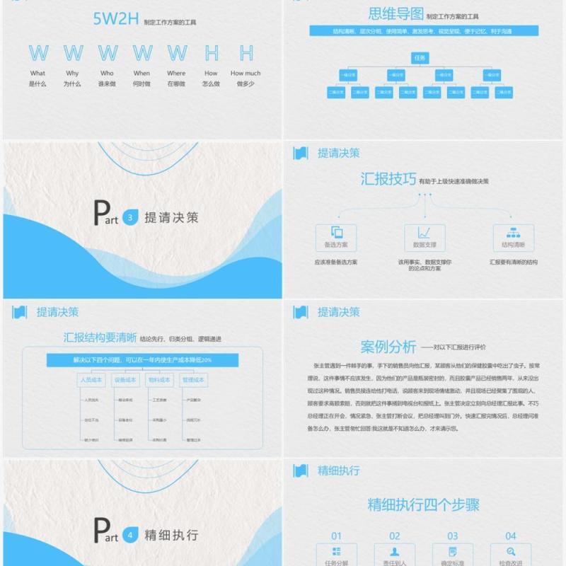 蓝色简约风企业业务管理技能提升培训PPT模板