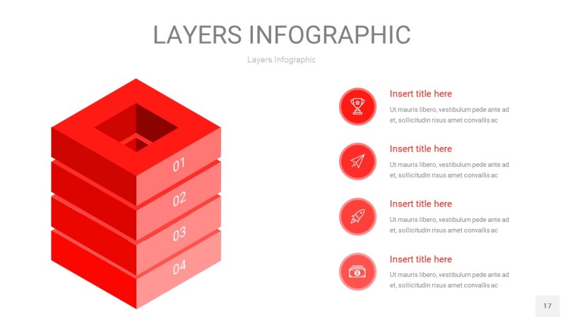 红色3D分层PPT信息图17