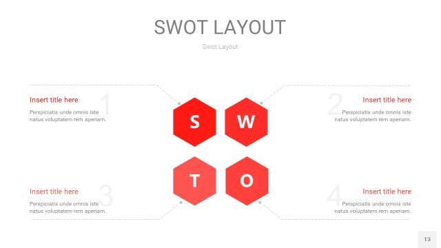 红色SWOT图表PPT13