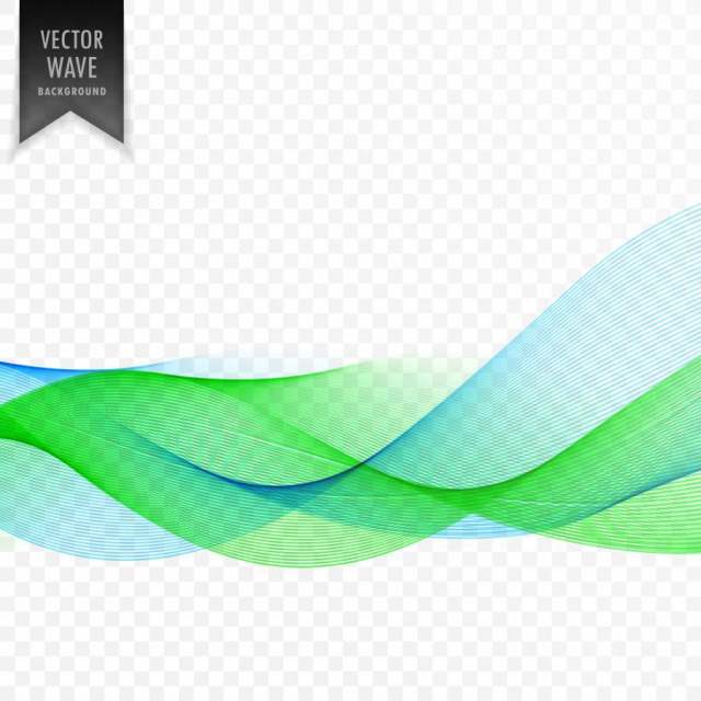 抽象的蓝色和绿色矢量波背景