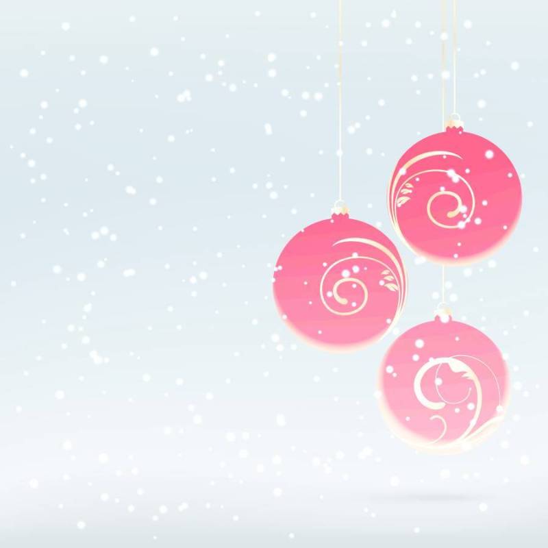 与圣诞球的降雪