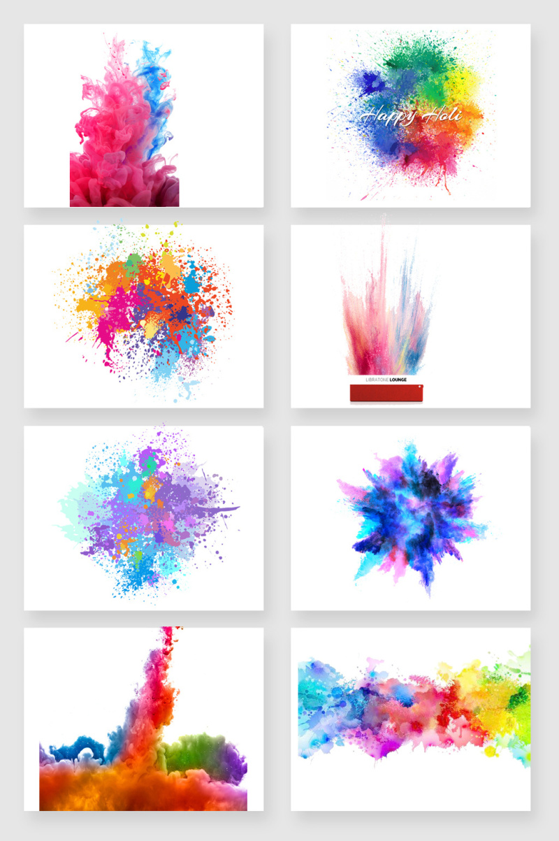 漂浮的彩色粉末矢量素材