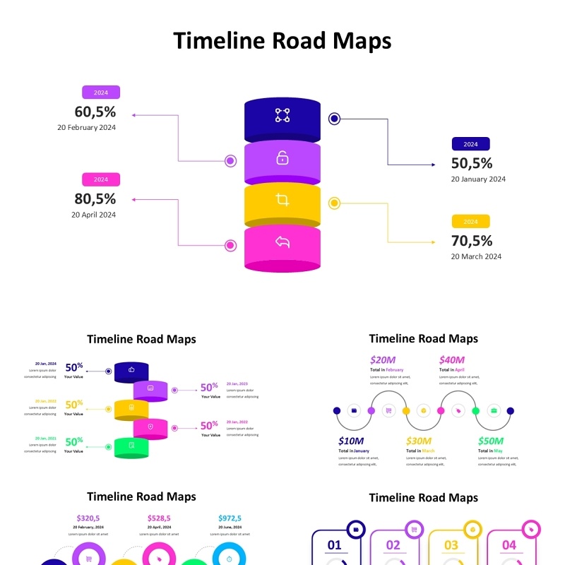 时间轴时间线路线图PPT模板Timeline Roadmaps - Presentation Template