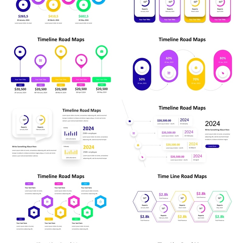 时间轴时间线路线图PPT模板Timeline Roadmaps - Presentation Template