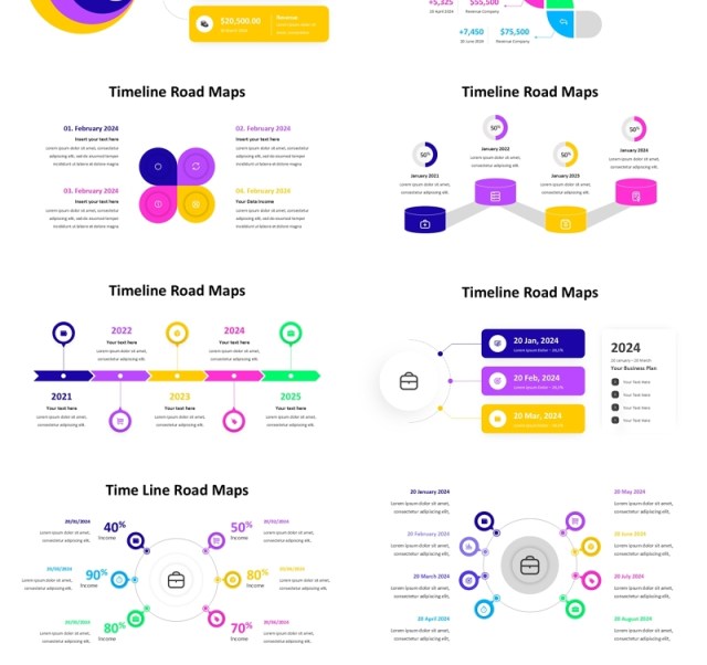 时间轴时间线路线图PPT模板Timeline Roadmaps - Presentation Template