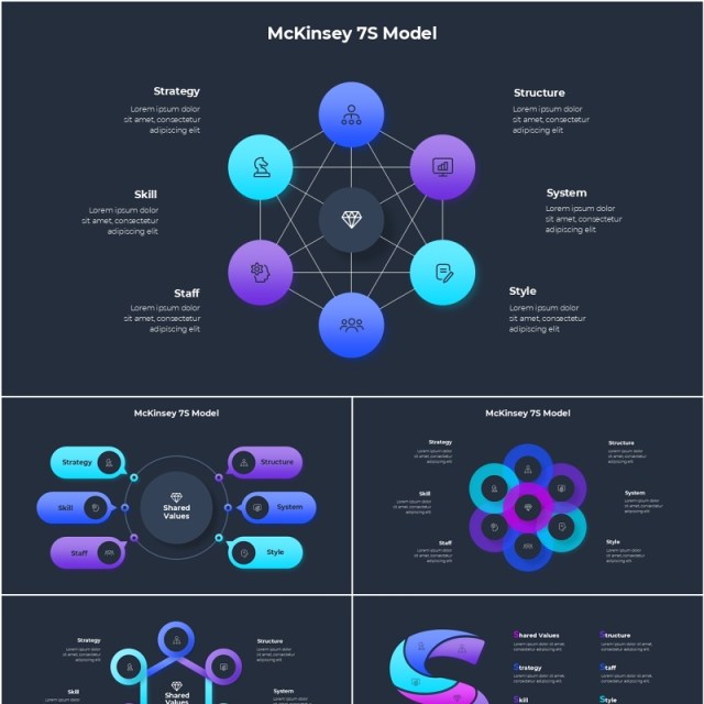 深色麦肯锡信息图PPT模板素材McKinsey Infographic Dark