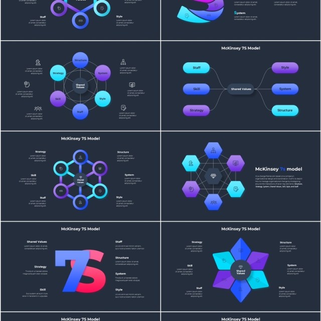 深色麦肯锡信息图PPT模板素材McKinsey Infographic Dark