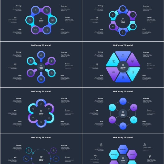 深色麦肯锡信息图PPT模板素材McKinsey Infographic Dark