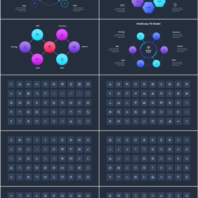 深色麦肯锡信息图PPT模板素材McKinsey Infographic Dark