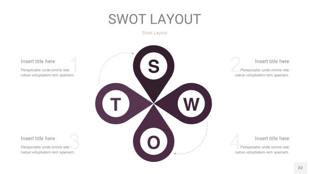 深紫色SWOT图表PPT22