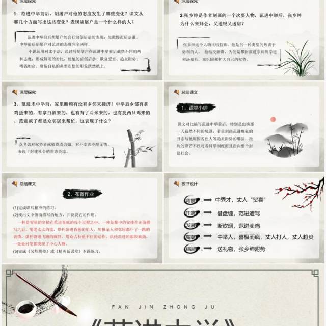 部编版九年级语文上册范进中举课件PPT模板 部编版九年级语文上册范进中举课件PPT模板