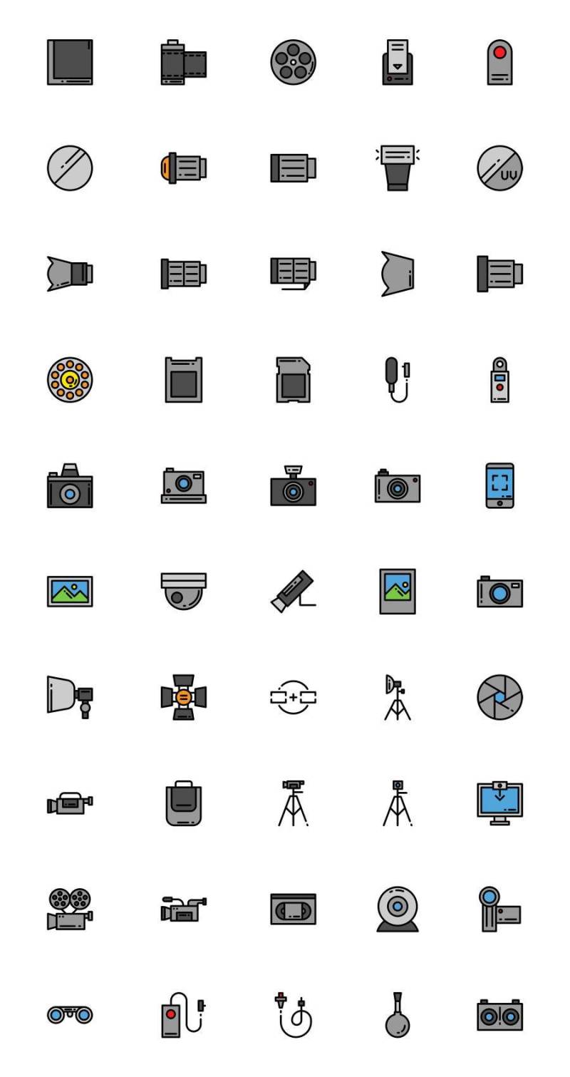 50 枚摄影器材图标