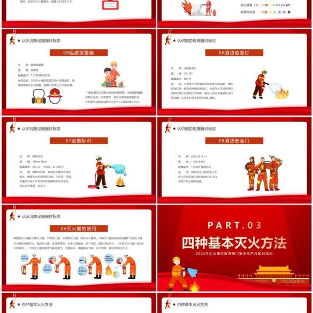 红色党政风公共消防知识培训PPT模板 红色党政风公共消防知识培训PPT模板
